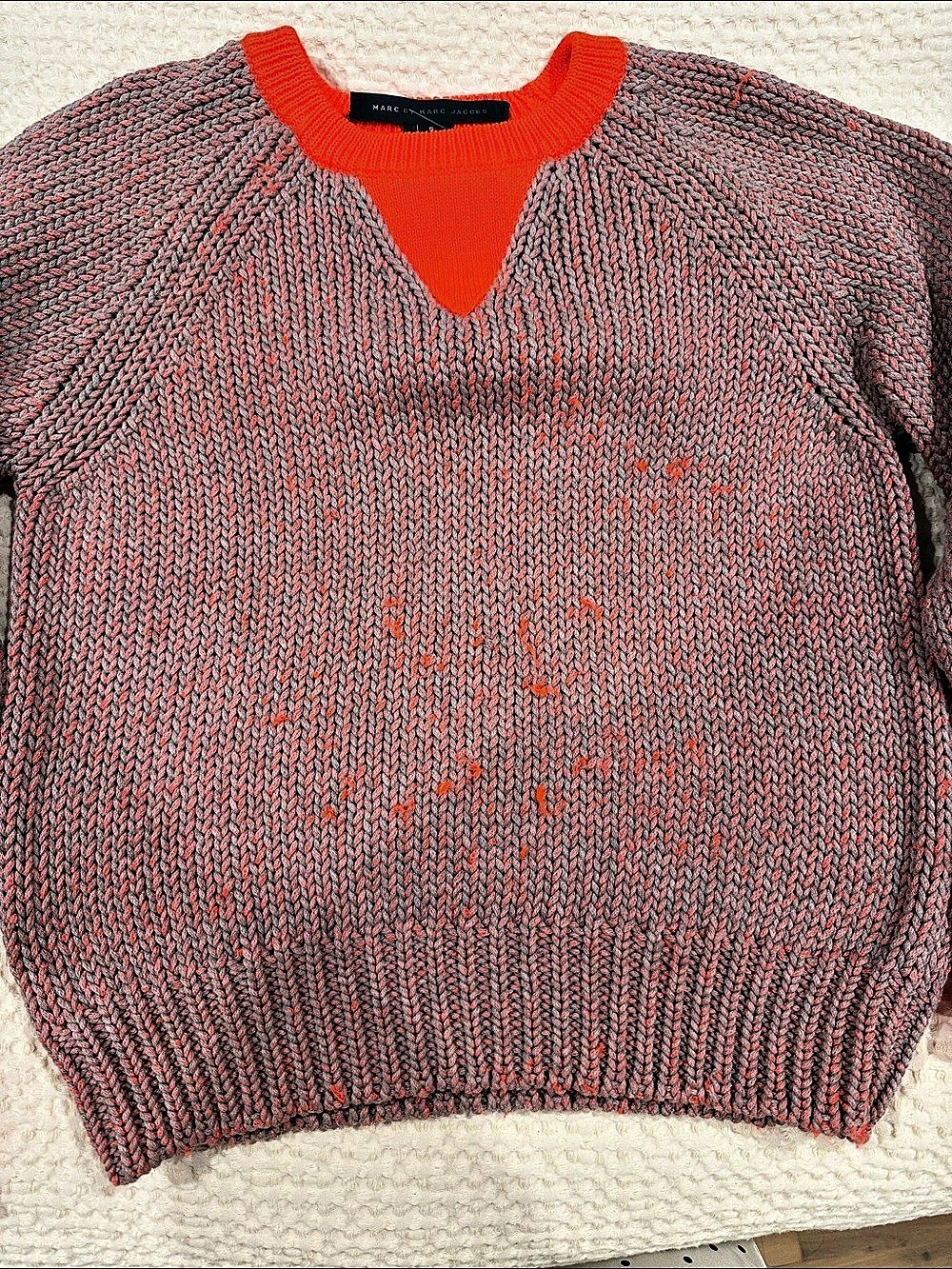 Marc by Marc Jacobs Gray & Red Knit Sweater - Picture 2 of 4